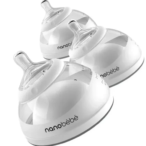 Garrafas de leite materno NanoBebe 3 embalagens, cinza