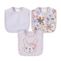 Gerber - 3 Pk Terry Babador Menina Tamanho Único Coelho Bailarina