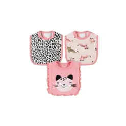 Gerber - 3 Pk Terry Babador menina tamanho único leopardo