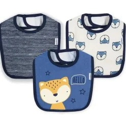 Gerber - 3 PK Terry Bib Boy, Raposa, Tamanho Único