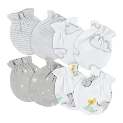 Gerber - 4 unidades de luvas para bebês animais neutras, 0/3M