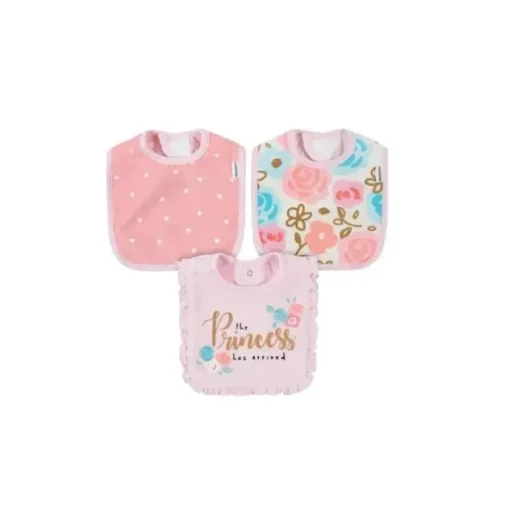 Gerber - Babador Terry 3Pk menina tamanho único princesa