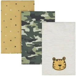 Gerber - Burpcloths de malha de 3 unidades menino tamanho único, tigre