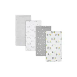 Gerber - Cobertor de Flanela 4Pk Neutro Tamanho Único, Animais Bebês