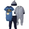 Gerber - Conjunto de 4 peças Snap, Body, Calça e Boné com Pés, Fox
