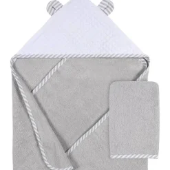 Gerber - conjunto de toalha com capuz e luva de pano, menino urso