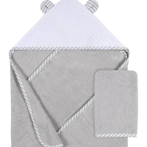 Gerber - conjunto de toalha com capuz e luva de pano, menino urso