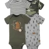 Gerber - Macacão de Manga Curta para Bebê 4Pk - Menino Urso