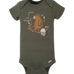 Gerber - Macacão de Manga Curta para Bebê 4Pk - Menino Urso