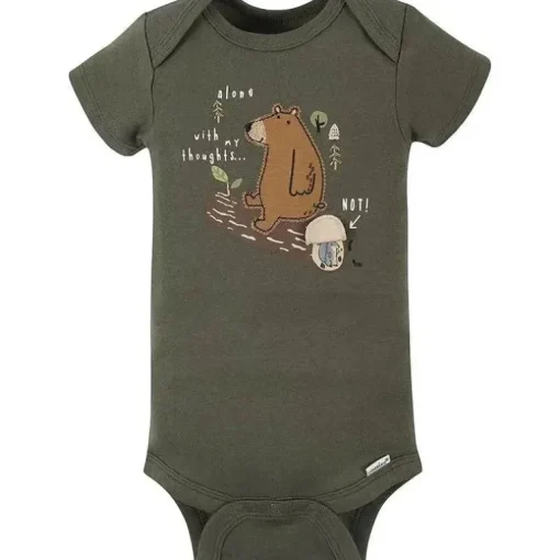 Gerber - Macacão de Manga Curta para Bebê 4Pk - Menino Urso