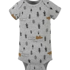 Gerber - Macacão de Manga Curta para Bebê 4Pk - Menino Urso
