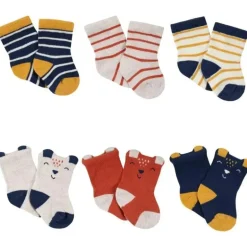 Gerber - Meias de bebê 6Pk Wiggle Proof Jersey Crew - Rapaz Rapaz