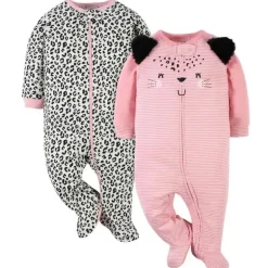 Gerber - 2Pk Baby Sleep'n'play - Girl Leopard