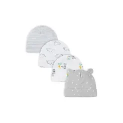 Gerber- 4 pk Cap Neutral Baby Animals 0-6