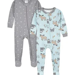 Gerber - 2Pk Sleep 'N Play Snap Front, Verde/Rãs