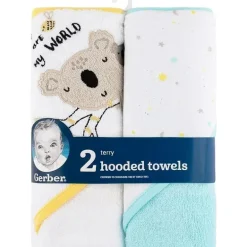 Gerber - 2Pk Toalhas Terry com Capuz, Pequenos Animais Neutros