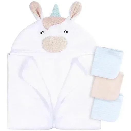 Gerber - toalha de banho e panos de banho com capuz para bebê, unicórnio