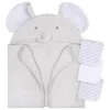 Gerber - Toalha de banho e panos de banho com capuz para bebê, elefante