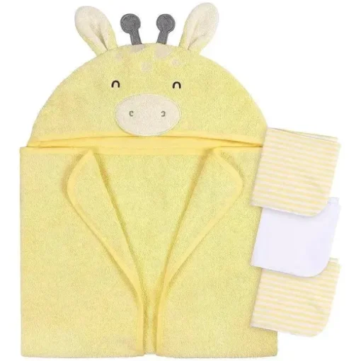Gerber - Toalha de banho e panos de banho para bebê com capuz, girafa
