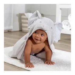 Gerber - Toalha de banho e panos de banho com capuz para bebê, elefante
