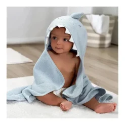 Gerber - Toalha de banho e panos de banho com capuz para bebê, tubarão
