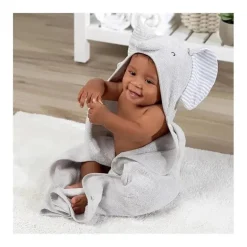 Gerber - Toalha de banho e panos de banho com capuz para bebê, elefante