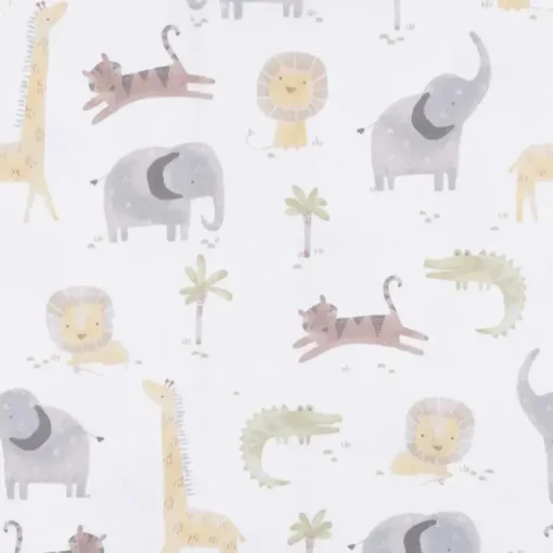 Gerber Bedding - 1Pk Knit Crib Sheet, Neutral Animals + Geos Neutral
