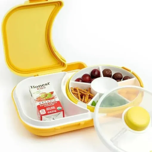 Gobe ​​- Lancheira Infantil Com Snack Spinner, Amarelo Mel