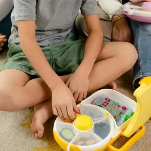 Gobe ​​- Lancheira Infantil Com Snack Spinner, Amarelo Mel