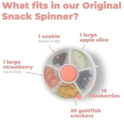 GoBe - Pacote Kids Original Snack Spinner com alça de mão e folha de adesivos, cinza