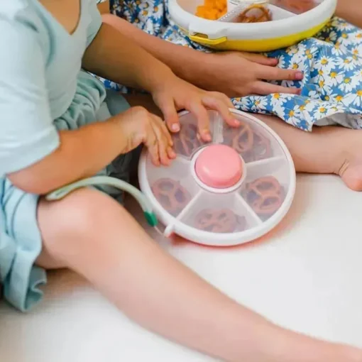 GoBe - Pacote Kids Original Snack Spinner com alça de mão e folha de adesivos, cinza