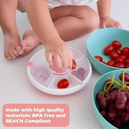 GoBe - Pacote Kids Original Snack Spinner com alça de mão e folha de adesivos, cinza