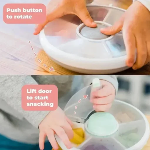 GoBe - Pacote Kids Original Snack Spinner com alça de mão e folha de adesivos, cinza