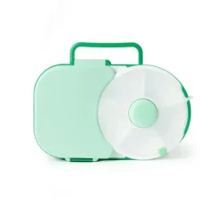 Gobe ​​Kids - Lancheira 2 em 1 com pequeno spinner flip, verde sálvia