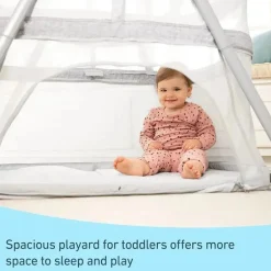 Graco - Berço portátil e berço de viagem DreamMore 3 em 1, coleção moderna de chalés