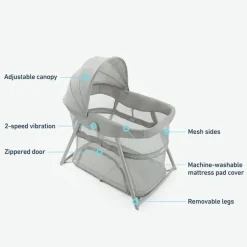 Graco - Berço portátil e berço de viagem DreamMore 3 em 1, coleção moderna de chalés