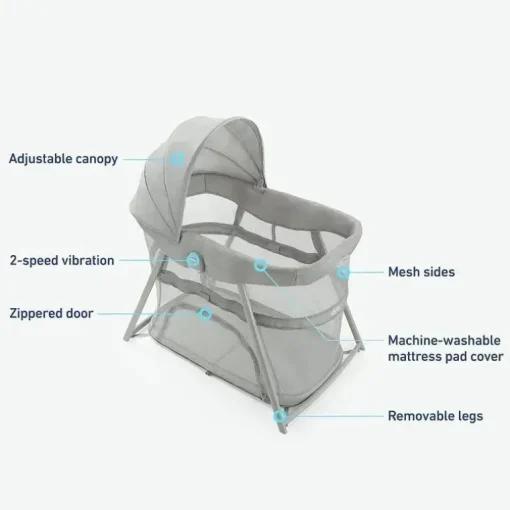 Graco - Berço portátil e berço de viagem DreamMore 3 em 1, coleção moderna de chalés