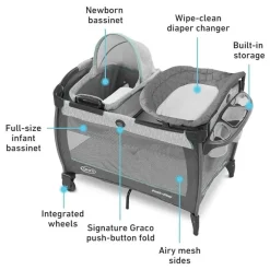 Graco - Pack 'n Play Close2Baby Bassinet Playard, Derby