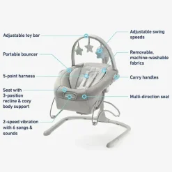 Graco - Soothe n Sway LX Rocker Portátil, Casa de Campo Moderna