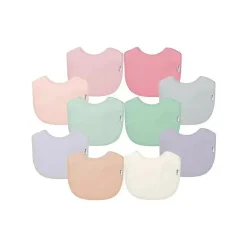 Green Sprouts - 10 unidades de babadores infantis unissex para bebês secos, rosa