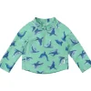 Green Sprouts - Camisa Rashguard de manga comprida com zíper, Seafoam Sea Lions