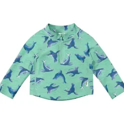 Green Sprouts - Camisa Rashguard de manga comprida com zíper, Seafoam Sea Lions