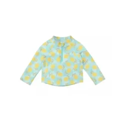 Green Sprouts - Camiseta Rashguard de manga comprida para bebê com zíper, Lemons