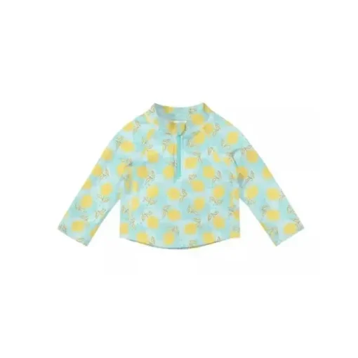 Green Sprouts - Camiseta Rashguard de manga comprida para bebê com zíper, Lemons