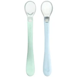 Green Sprouts - Colheres de Silicone e Sprout Ware First Food, Light Sage/Light Blueberry