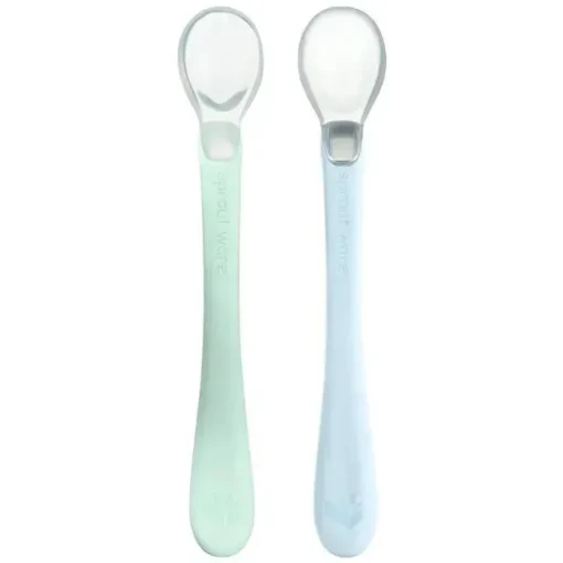 Green Sprouts - Colheres de Silicone e Sprout Ware First Food, Light Sage/Light Blueberry