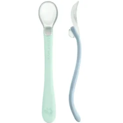 Green Sprouts - Colheres de Silicone e Sprout Ware First Food, Light Sage/Light Blueberry