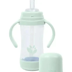 Green Sprouts - Copo de 5 onças e Sprout Ware Gole e Palha, Light Sage