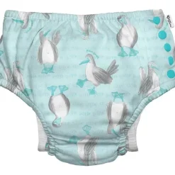Green Sprouts - Fralda Reutilizável Eco Snap Swim, Light Aqua Blue