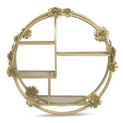 Guindaste - Decoração de berçário de bebê, decoração de parede com prateleiras de latão, flor